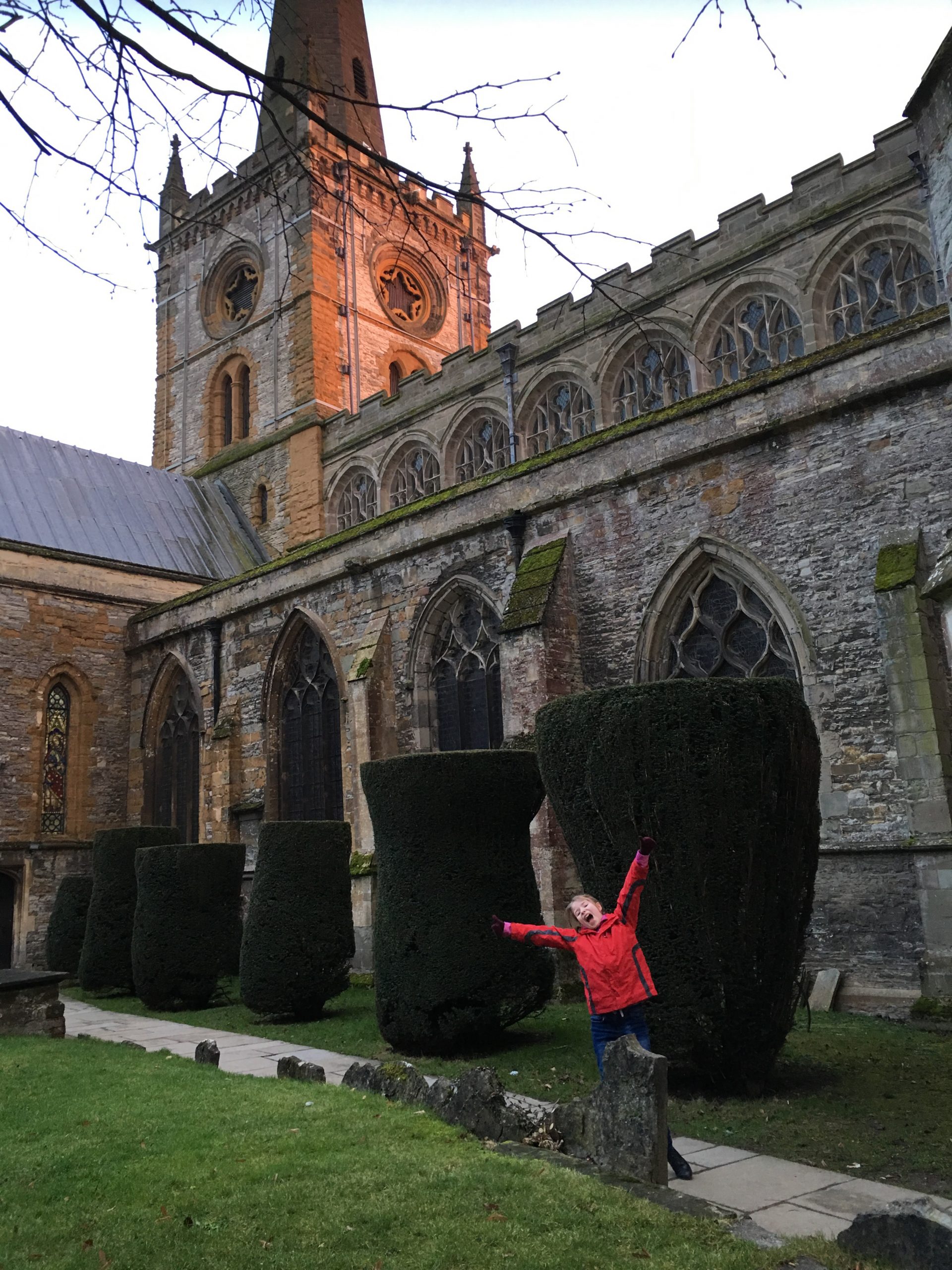 My daughter, Charlotte, outside Holy Trinity Church